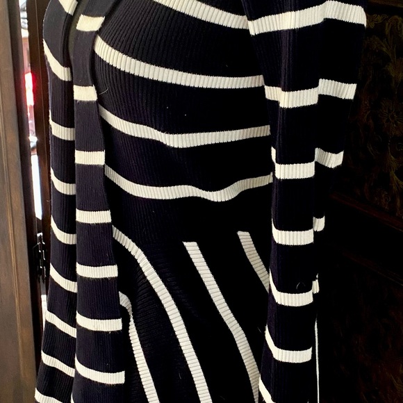 Carmen Marc Valvo Striped Open Front Sweater - Picture 5 of 9